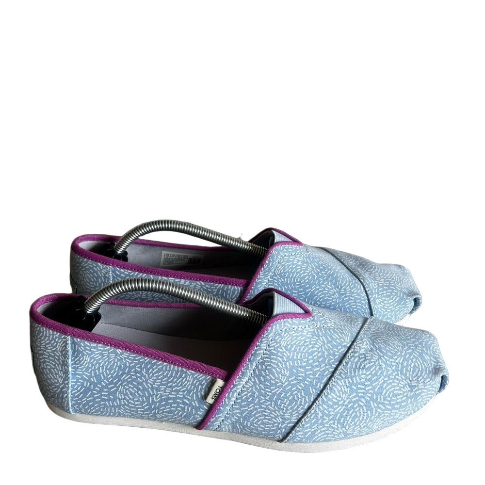 Toms Alpargata Placid Blue Summer Sparks Slip On Women's Shoe Size 9 #120A